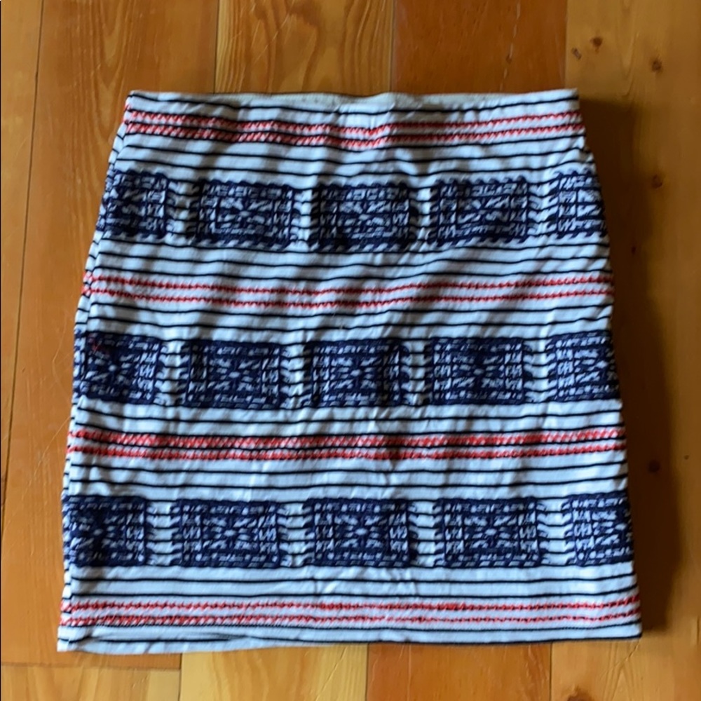 Red, white, and blue mini skirt